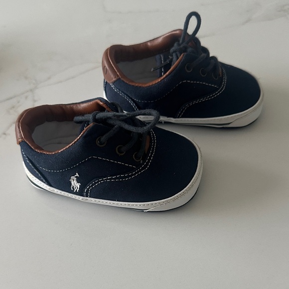 Polo by Ralph Lauren Kids Sneakers in Navy and Brown - Picture 1 of 6